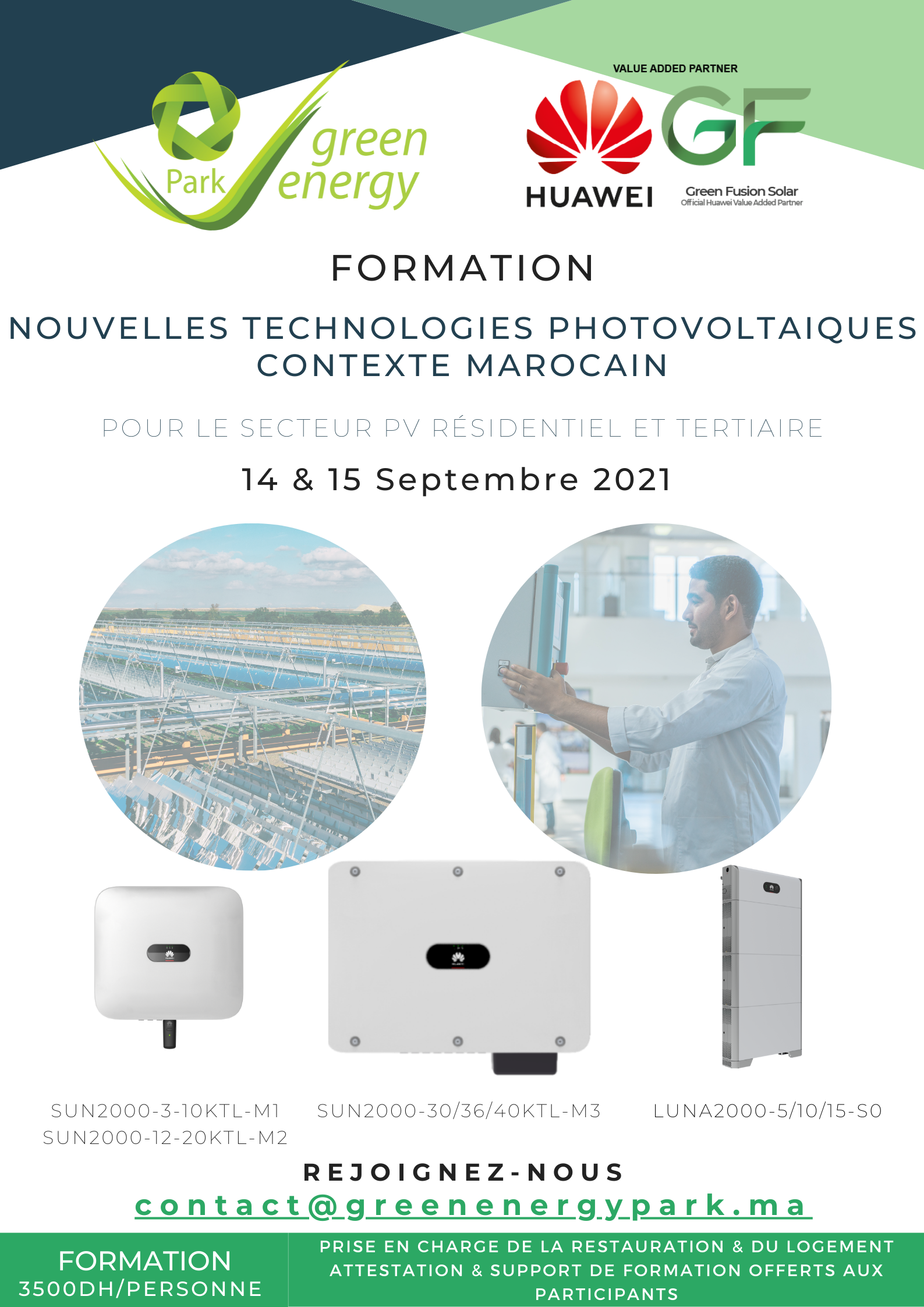 Formation Green FusionSolar Maroc « Nouvelle solution Huawei FusionSolar pour le secteur PV Résidentiel et C&I CONTEXTE MAROCAIN»