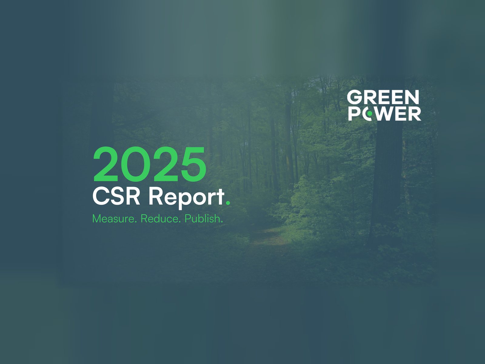 Cover of the Green Power Technologie 2025 CSR Report: Measure. Reduce. Publish.